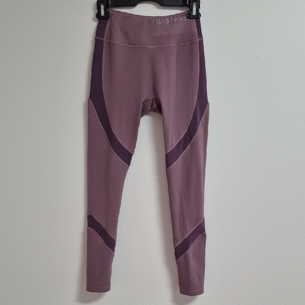 Nasty Fit Mauve and Dark Purple Leggings Size S